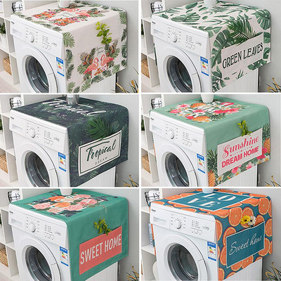 Nordic Washing Machine Cover Green Leaf Washing Machine Dust Cover Oven Microwave Refrigerator Protecor Modern Home Decor