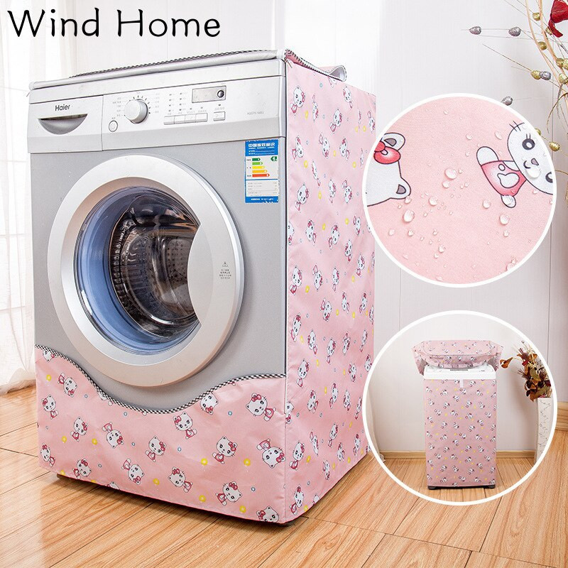 Mașină de spălat cu role complet automată cu protecție solară Mașină de spălat Husă impermeabilă Uscător Poliester argintiu Capac mașină de spălat la praf