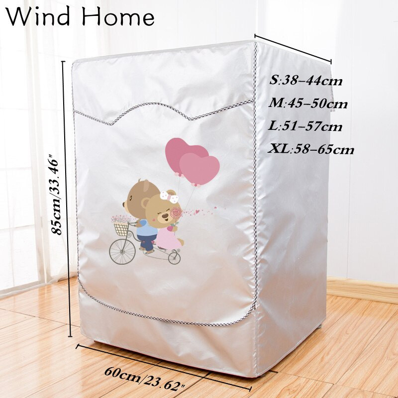 Mașină de spălat cu role complet automată cu protecție solară Mașină de spălat Husă impermeabilă Uscător Poliester argintiu Capac mașină de spălat la praf