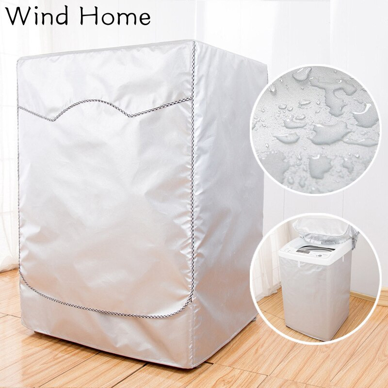 Mașină de spălat cu role complet automată cu protecție solară Mașină de spălat Husă impermeabilă Uscător Poliester argintiu Capac mașină de spălat la praf