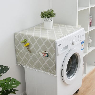 Pânză geometrică pentru frigider, cu o singură ușă, capac de praf pentru frigider, prosop dublu deschis, capac pentru mașină de spălat, prosop