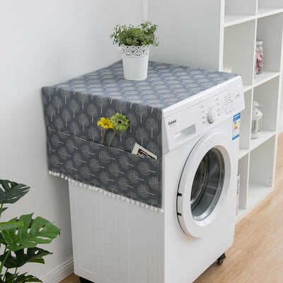 Pânză geometrică pentru frigider, cu o singură ușă, capac de praf pentru frigider, prosop dublu deschis, capac pentru mașină de spălat, prosop