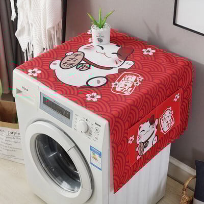 Kryt na chladničku a práčku s úložnými vreckami, tašky, univerzálne opaľovacie krémy, vianočná dekorácia v kuchyni