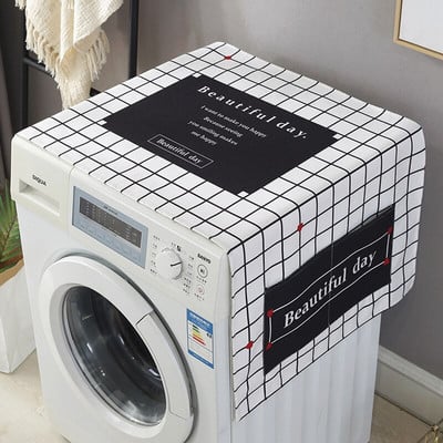 Kryt na chladničku a práčku s úložnými vreckami, tašky, univerzálne opaľovacie krémy, vianočná dekorácia v kuchyni