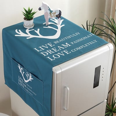 Kryt na chladničku a práčku s úložnými vreckami, tašky, univerzálne opaľovacie krémy, vianočná dekorácia v kuchyni