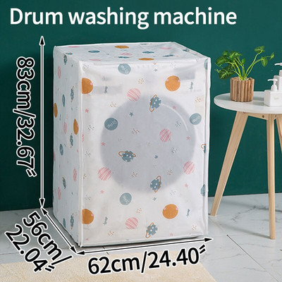 PEVA vandeniui atsparus skalbimo mašinos dangtis Buitinis automatinis pulsatoriaus būgno tipas Užtrauktukas Apsauginis nuo dulkių Namų organizacija Apsauginiai nuo dulkių