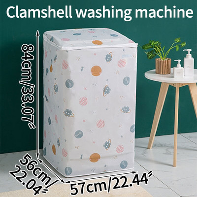 PEVA vandeniui atsparus skalbimo mašinos dangtis Buitinis automatinis pulsatoriaus būgno tipas Užtrauktukas Apsauginis nuo dulkių Namų organizacija Apsauginiai nuo dulkių