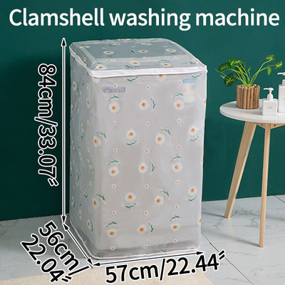 PEVA vandeniui atsparus skalbimo mašinos dangtis Buitinis automatinis pulsatoriaus būgno tipas Užtrauktukas Apsauginis nuo dulkių Namų organizacija Apsauginiai nuo dulkių