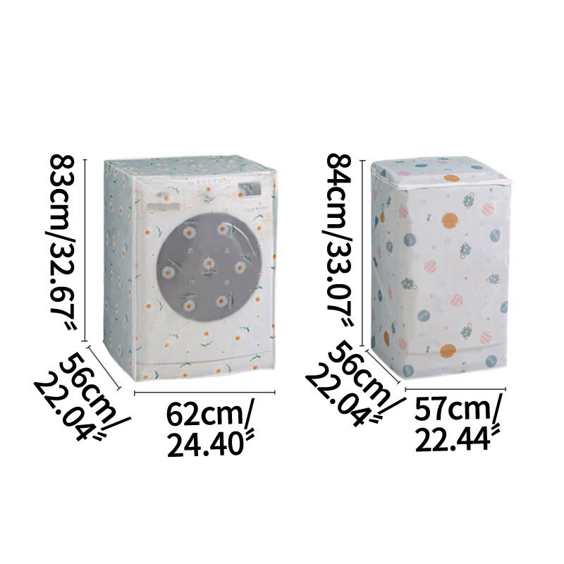 PEVA vandeniui atsparus skalbimo mašinos dangtis Buitinis automatinis pulsatoriaus būgno tipas Užtrauktukas Apsauginis nuo dulkių Namų organizacija Apsauginiai nuo dulkių