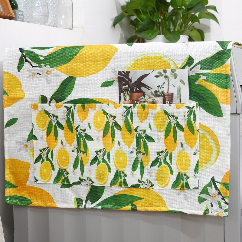 Πράσινο λεμόνι Καλύμματα σκόνης πλυντηρίου ρούχων με λουλούδια τροπικά φυτά Προστατευτικό εκτύπωσης Λευκά είδη καθαρισμού σπιτιού Αξεσουάρ σπιτιού