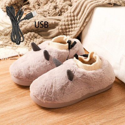 USB ohrievače nôh, nastaviteľná teplota, vyhrievané ohrievače nôh, odnímateľné a umývateľné plyšové roztomilé papuče, zimné hrejivé príslušenstvo
