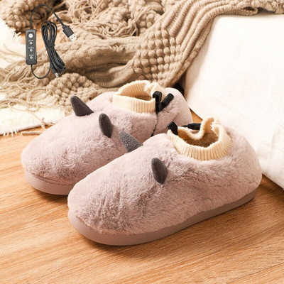 USB ohrievače nôh, nastaviteľná teplota, vyhrievané ohrievače nôh, odnímateľné a umývateľné plyšové roztomilé papuče, zimné hrejivé príslušenstvo