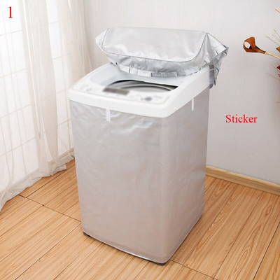 Capac pentru mașină de spălat rufe cu protecție solară automată uscător de rufe Protector rezistent la apă, argintiu, cu imprimeu cu animale din desene animate, husă rezistentă la praf