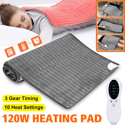10 razina 120 W električni grijač jastučić tajmer za ramena vrat leđa kralježnice noge ublažavanje bolova zimi toplije omotati temperaturu grijač jastučić 43x84cm