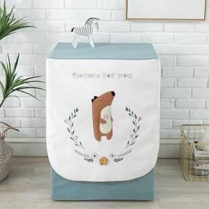 Ochranný kryt na práčku z bavlnenej a ľanovej tkaniny, vodeodolný opaľovací krém, typ bubna