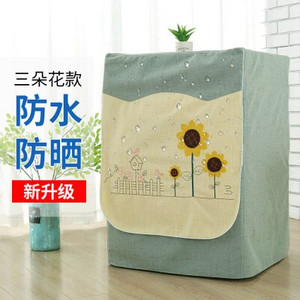 Ochranný kryt na práčku z bavlnenej a ľanovej tkaniny, vodeodolný opaľovací krém, typ bubna