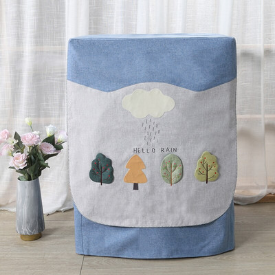 Ochranný kryt na práčku z bavlnenej a ľanovej tkaniny, vodeodolný opaľovací krém, typ bubna