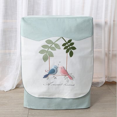 Ochranný kryt na práčku z bavlnenej a ľanovej tkaniny, vodeodolný opaľovací krém, typ bubna