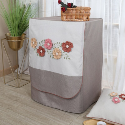 Ochranný kryt na práčku z bavlnenej a ľanovej tkaniny, vodeodolný opaľovací krém, typ bubna