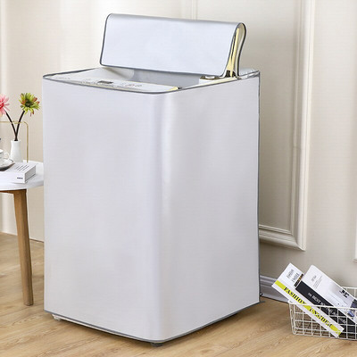 Κάλυμμα πλυντηρίου ρούχων Πλήρως αυτόματο αντηλιακό με ρολό Πλυντήριο ρούχων αδιάβροχο κάλυμμα στεγνωτήριο πολυεστέρας ασημί Αδιάβροχο