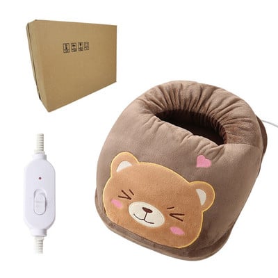 Električni grijač za stopala od 220 V. Slatki grijani grijač za stopala Perivi plišani grijani jastučić Kontrola temperature Zimski proizvodi za grijanje