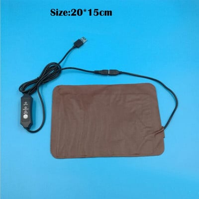 Elektrinis šildymo padas PU odinis krokodilo raštas USB Šildomas Šildomas kilimėlis katės šuns kaklui Nugarai 3 režimai, reguliuojama temperatūra