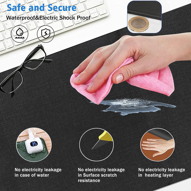 Toplinska podloga Vodootporna pamučna podloga za prikaz temperature Grijanje Podloga za miša Održava toplinu Podloga za stol Grijanje Uredski stol Prevelika zima