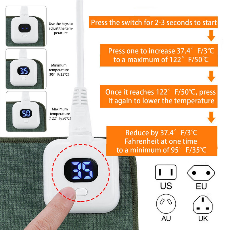 Toplinska podloga Vodootporna pamučna podloga za prikaz temperature Grijanje Podloga za miša Održava toplinu Podloga za stol Grijanje Uredski stol Prevelika zima