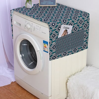 Ružové kryty na prach s geometrickým vzorom Houndstooth, kosoštvorce, kryty na práčku, chránič chladničky, ľanový kryt na prach, upratovanie domácnosti