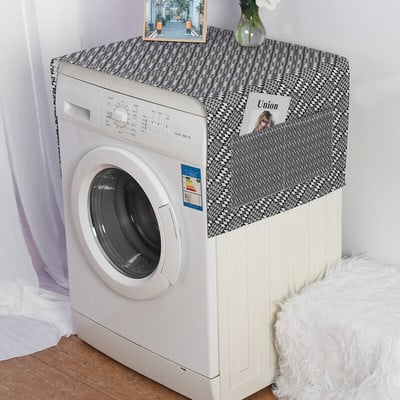 Ružové kryty na prach s geometrickým vzorom Houndstooth, kosoštvorce, kryty na práčku, chránič chladničky, ľanový kryt na prach, upratovanie domácnosti