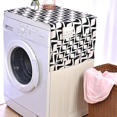 Ružové kryty na prach s geometrickým vzorom Houndstooth, kosoštvorce, kryty na práčku, chránič chladničky, ľanový kryt na prach, upratovanie domácnosti