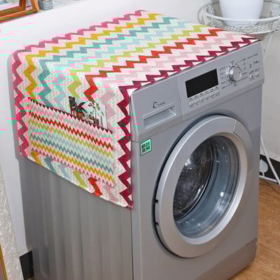 Ružové kryty na prach s geometrickým vzorom Houndstooth, kosoštvorce, kryty na práčku, chránič chladničky, ľanový kryt na prach, upratovanie domácnosti