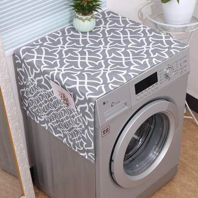 Ružové kryty na prach s geometrickým vzorom Houndstooth, kosoštvorce, kryty na práčku, chránič chladničky, ľanový kryt na prach, upratovanie domácnosti