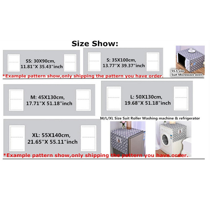 Sivý pruhovaný prachotesný kryt na práčku, chladničku, lapač snov, biely mriežkový prachotesný kryt, ľanový prachotesný kryt na mikrovlnnú rúru