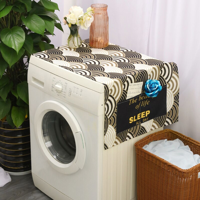Lino spauda Retro japoniškos bangos dulkėms atsparus dangtis skalbimo mašinos dangtis šaldytuvas, gėlė, apsauga nuo dulkių mikrobangų krosnelės dangtis