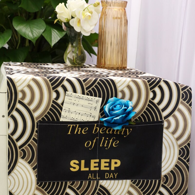 Lino spauda Retro japoniškos bangos dulkėms atsparus dangtis skalbimo mašinos dangtis šaldytuvas, gėlė, apsauga nuo dulkių mikrobangų krosnelės dangtis