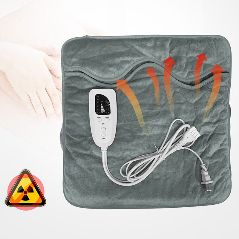 Prenosné elektrické vyhrievané ohrievače nôh 100V – 240V, 60W, vyhrievacia podložka, 6 úrovní s časovačom, mikroplyšový poťah, umývateľný, US/EU