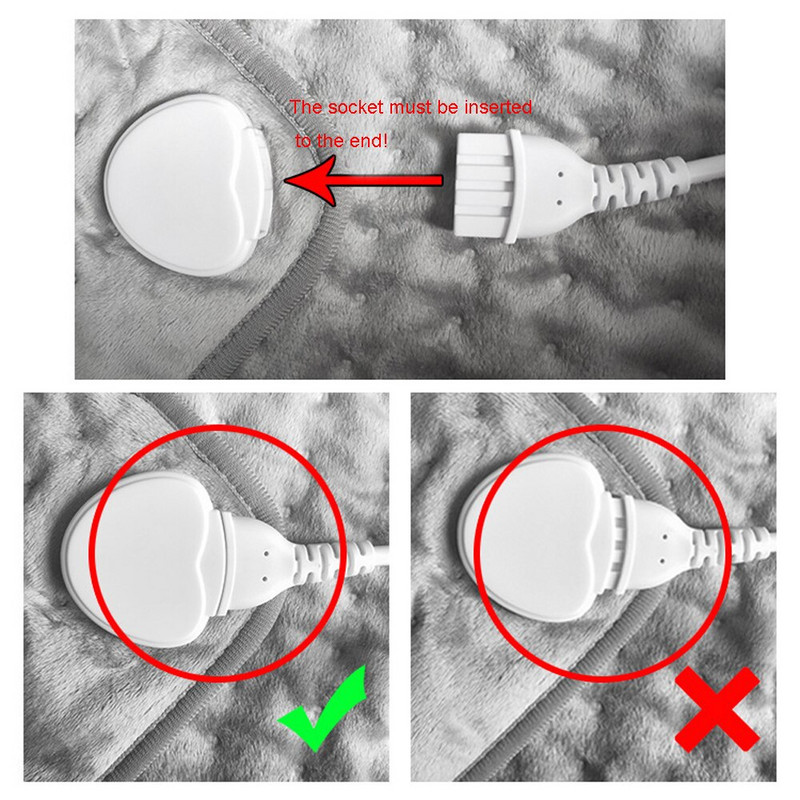 Prenosné elektrické vyhrievané ohrievače nôh 100V – 240V, 60W, vyhrievacia podložka, 6 úrovní s časovačom, mikroplyšový poťah, umývateľný, US/EU