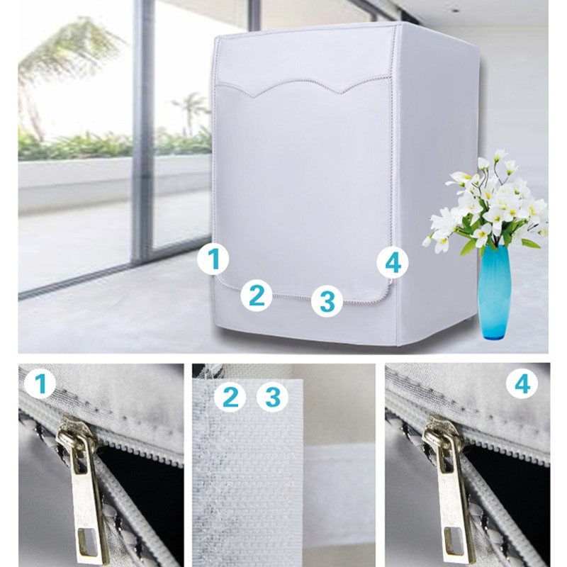 Κάλυμμα SRYSJS Ασημένιο κάλυμμα Αδιάβροχο και αντηλιακό κάλυμμα πλυντηρίου ρούχων Κάλυμμα λουλουδιών κάλυμμα διαβατηρίου οικιακής θήκης κυλινδρικής αντισκόνης