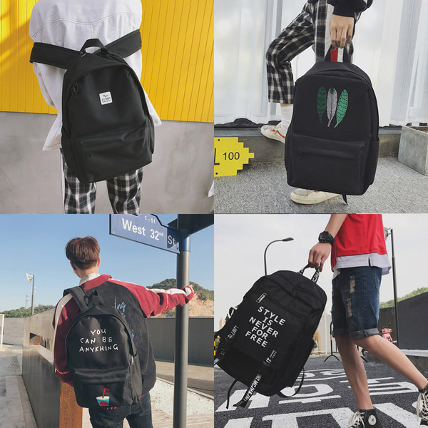 Pánsky batoh v čiernej farbe - s nápisom