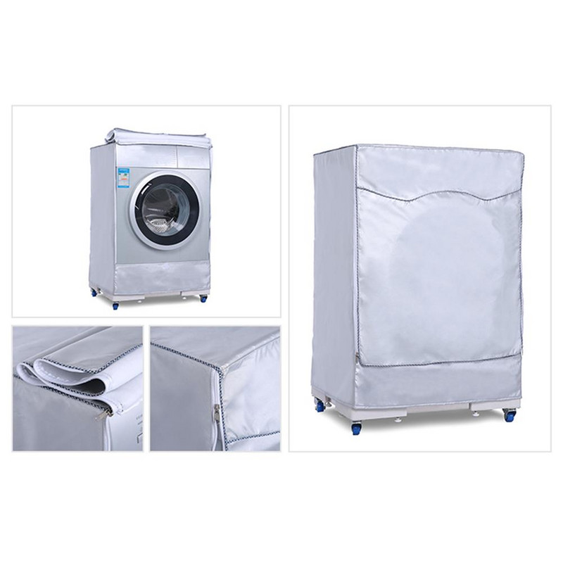 Oksfordo skalbimo mašinos dulkių dangtelis su užtrauktuku, vandeniui atsparus apsauginis dangtelis, skirtas visiškai automatinei ritininei skalbimo mašinai