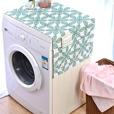 Geometrický mriežkový dizajn, kryty na práčku, chladničku, chránič proti prachu, bavlnené ľanové kryty na prach, bytové dekorácie