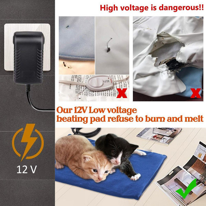 Animal de companie câine pisică iarnă caldă pernă de încălzire electrică covoraș încălzit impermeabil pentru animale pentru animale de companie de pluș pat pătură încălzitoare covor pernă încălzită