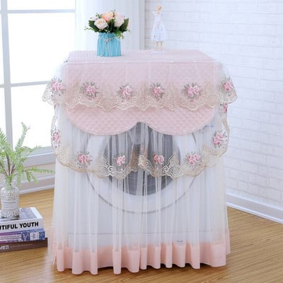 Čipkovaný prachotesný chránič v kvetinovom štýle, bytová dekorácia, kryt na práčku, 4 farby, umývateľný, 60*60*85 cm