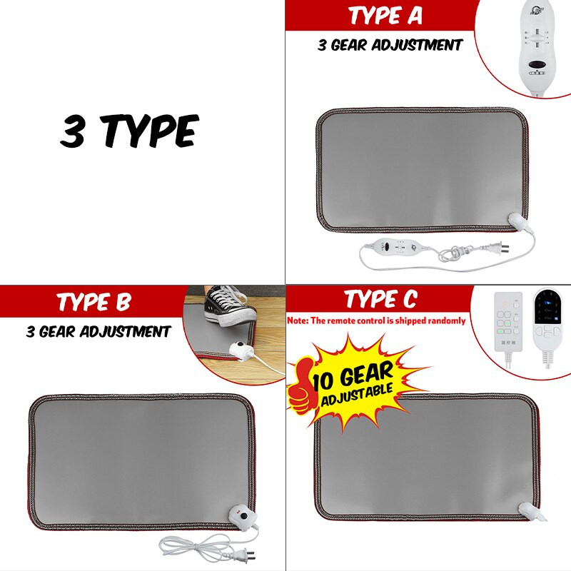 Zimski grijač za stopala Električna grijaća prostirka 30*50 cm Grijaća ploča Vodootporni grijač za noge Grijač za kućne ljubimce 10 zupčanika