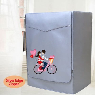 SRYSJS Vodotesný kryt pre práčku, opaľovací krém, kryt práčky a sušičky, polyesterový strieborný náter, kryt pre práčku