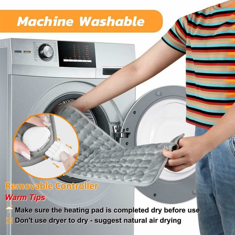 6 režimov Elektrický vyhrievací vankúš na úľavu od bolesti brucha, pása a chrbta Zimná ohrievacia podložka s rýchlou tepelnou izoláciou a zástrčkou EU/US