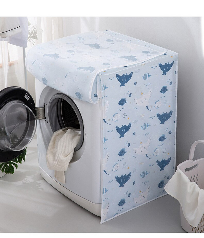 Vandeniui atsparus skalbimo mašinos dangtelis viršutinis / priekinis kelio spausdinimas PEVA apsaugos nuo saulės dulkėms atsparus dangtelis, skirtas buitinei pulsatoriaus skalbimo mašinai