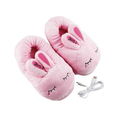 1 pár vyhrievaných papúč, kreslené teplé plyšové bavlnené topánky, nabíjanie cez USB, odnímateľné, umývateľné, elektrické ohrievače nôh