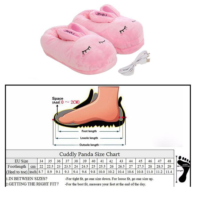 1 pár vyhrievaných papúč, kreslené teplé plyšové bavlnené topánky, nabíjanie cez USB, odnímateľné, umývateľné, elektrické ohrievače nôh